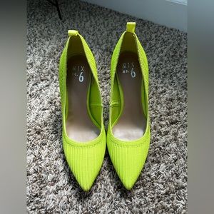 Neon green high heels